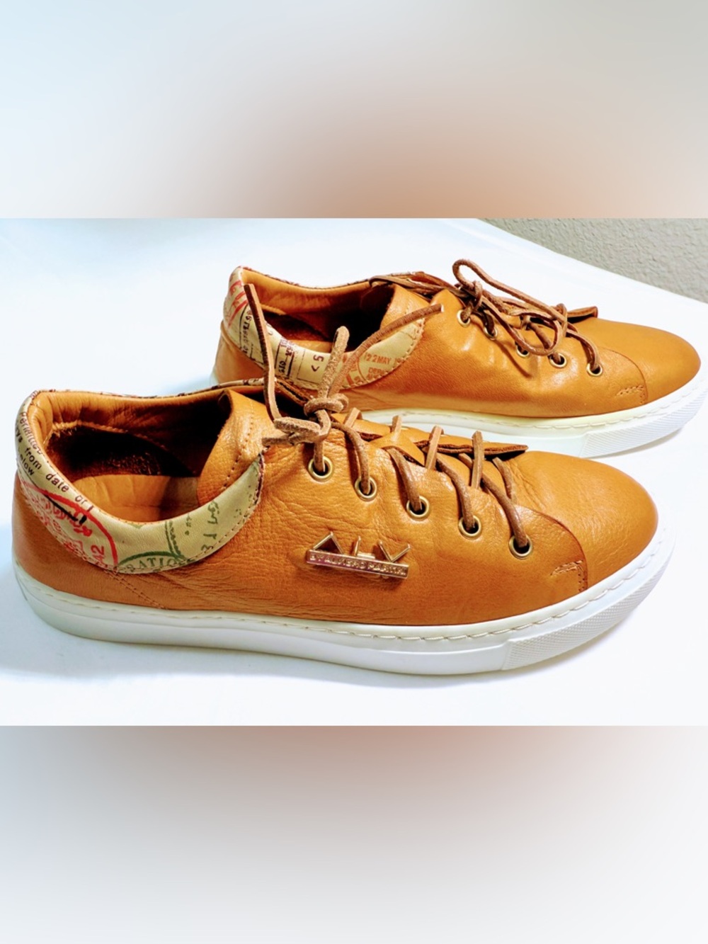 Alviero Martini 1A Classe Leather Sneakers Map Print EU 36